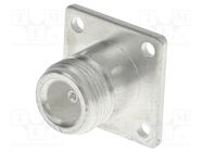 Connector: N; socket; female; 50Ω; soldering; PTFE; silver plated TE Connectivity