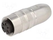 Connector: M16; plug; female; PIN: 5; 5A; 250V; soldering; for cable LUMBERG