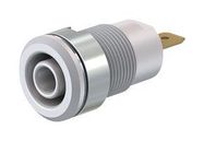 4MM BANANA JACK, SCREW MOUNT, QC TAB, 24A, 1 KV, WHITE 40AH1757