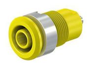 4MM BANANA JACK, 24 A, 1 KV, PANEL MOUNT, SOLDER, YELLOW