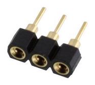 SIP SOCKET, GOLD, 3POS, 2.54MM, TH