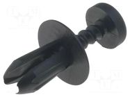 Rivet; polyamide; L.rivet: 11mm; Panel cutout diam: 5mm; black ESSENTRA