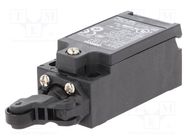 Limit switch; lever R 20mm, plastic roller Ø12mm; NO + NC; 10A OMRON