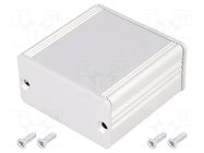 Enclosure: with panel; AKG; X: 55mm; Y: 50mm; Z: 28mm; aluminium; grey FISCHER ELEKTRONIK