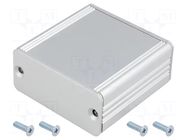 Enclosure: with panel; AKG; X: 55mm; Y: 50mm; Z: 24mm; aluminium; grey FISCHER ELEKTRONIK