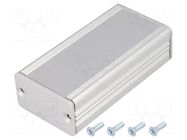 Enclosure: with panel; AKG; X: 41mm; Y: 80mm; Z: 24mm; aluminium; grey FISCHER ELEKTRONIK