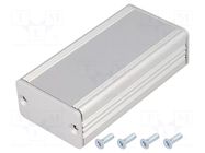 Enclosure: with panel; AKG; X: 41mm; Y: 80mm; Z: 24mm; aluminium; grey FISCHER ELEKTRONIK