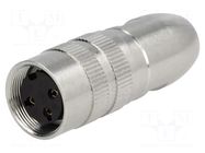 Connector: M16; plug; female; PIN: 3; 5A; 250V; soldering; for cable LUMBERG