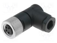 Connector: M8; female; PIN: 4; angled 90°; for cable; plug LUMBERG AUTOMATION