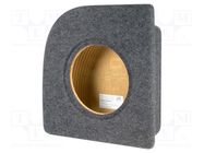 Car loudspeaker enclosure; MDF; gray melange; textil; 250mm; 15l BASSER