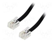 Cable: telephone; RJ11 plug,both sides; 15m; black BQ CABLE