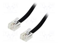 Cable: telephone; RJ11 plug,both sides; 15m; black BQ CABLE