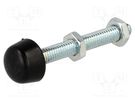 Clamping bolt; Thread: M6; Base dia: 12mm; Kind of tip: rounded ELESA+GANTER