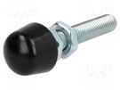 Clamping bolt; Thread: M10; Base dia: 18mm; Kind of tip: rounded ELESA+GANTER