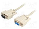 Cable; D-Sub 15pin HD socket,D-Sub 15pin HD plug; 3m; 28AWG BQ CABLE