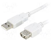 Cable; USB 2.0; USB A socket,USB A plug; 3m; light grey BQ CABLE