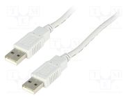 Cable; USB 2.0; USB A plug,both sides; 5m; light grey BQ CABLE