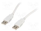 Cable; USB 2.0; USB A plug,both sides; 3m; light grey BQ CABLE