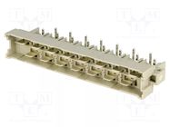 Connector: DIN 41612; socket; male; PIN: 15; angled 90°; 15A; THT HARTING