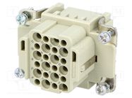 Connector: HDC; contact insert; female; Han® DD; PIN: 24; 24+PE HARTING