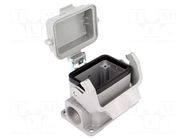 Enclosure for connectors: HDC; size 6B; Han; IP65; with latch HARTING