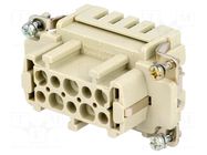 Connector: HDC; contact insert; female; 16A; 500V; Han® ES; PIN: 10 HARTING