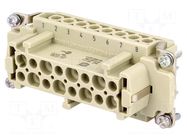 Connector: HDC; contact insert; female; 16A; 500V; Han E®; PIN: 16 HARTING