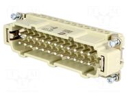 Connector: HDC; contact insert; male; 16A; 500V; Han E®; PIN: 24 HARTING