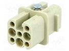 Connector: HDC; contact insert; female; Han® D; PIN: 8; size 3A HARTING