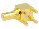 Socket; SMB; male; angled 90°; 50Ω; THT; on PCBs; PTFE; gold-plated TE Connectivity