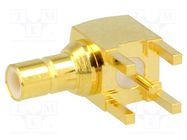 Connector: SMB; socket; male; angled 90°; 50Ω; THT; on PCBs; PTFE TE Connectivity