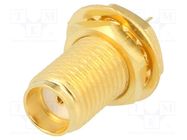 Socket; SMA; female; straight; 50Ω; soldering; for panel mounting TE Connectivity