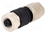 Connector: M12; plug; PIN: 4; female; HARAX; 50V; straight; IP67; IDC HARTING
