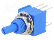 Potentiometer: shaft; single turn; 100kΩ; ±20%; 0.25W; linear; THT BOURNS