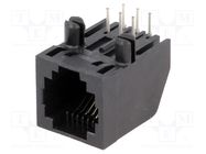 Socket; RJ12; PIN: 6; Cat: 3; low profile,with panel stop blockade TE Connectivity