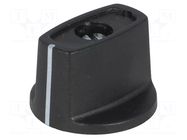Knob; with pointer; ABS; Øshaft: 4mm; Ø23x16mm; black; Shaft: smooth OKW