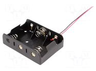 Holder; C,R14; Batt.no: 3; cables; 150mm; black COMF