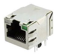 RJ45 CONN, R/A JACK, 8P8C, 1PORT, TH