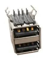 USB STACK CONN, 2.0, R/A, 4POS