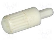Knob; shaft knob; white; 10mm; for mounting potentiometers ACP