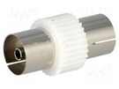 Coupler; coaxial 9.5mm socket,both sides; straight 