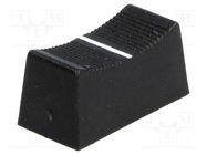 Knob: slider; black; 23x11x11mm; Width shaft 4mm; plastic CLIFF