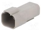 Connector: wire-wire; DT; male; plug; for cable; PIN: 4; grey; IP68 DEUTSCH