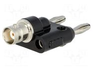 Adapter; banana 4mm plug x2,BNC socket; 500V FLUKE