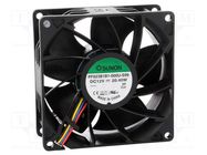 Fan: DC; axial; 12VDC; 92x92x38mm; 234.63m3/h; 63.7dBA; ball; 24AWG SUNON