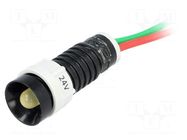 Indicator: LED; recessed; yellow; 24VDC; 24VAC; Ø11mm; IP40; cables POLAM-ELTA