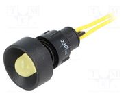 Indicator: LED; recessed; yellow; 230VAC; Ø13mm; IP40; leads 300mm POLAM-ELTA