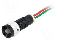 Indicator: LED; recessed; white; 24VDC; 24VAC; Ø11mm; IP40; cables POLAM-ELTA