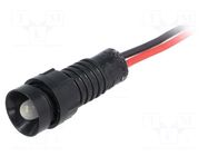 Indicator: LED; recessed; white; 220VDC; Ø11mm; IP40; cables; 300mm POLAM-ELTA