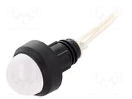 Indicator: LED; prominent; white; 230VAC; Ø13mm; IP40; cables; 300mm POLAM-ELTA